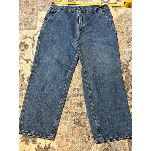 Carhartt Other - Carhartt Jeans Med Wash Blue Original Dungaree Fit Carpenter Workwear Sz 38x30
